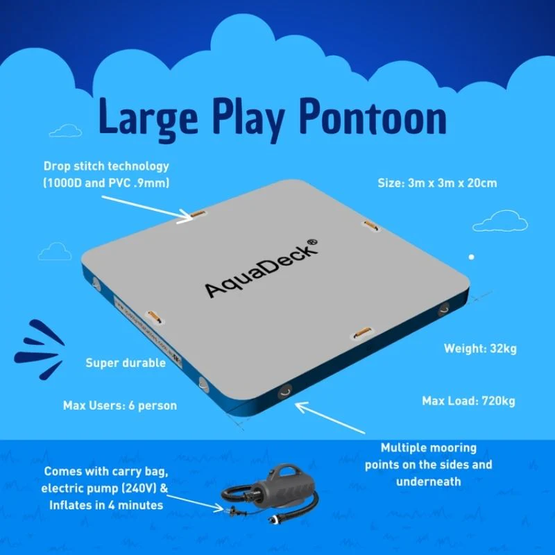 AquaDeck Inflatable Play Dock with Roller Bag & Pump - Image 3