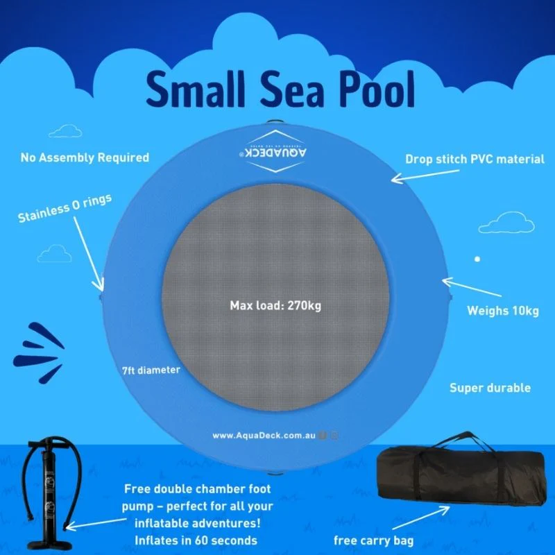 AquaDeck Small Inflatable Sea Pool with Carry Bag & Foot Pump - Image 5